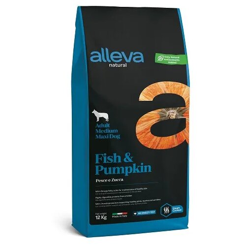 Alleva Natural Dog Adult Light &amp;amp; Senior Ocean Fish &amp;amp; Pumpkin Medium/Maxi 12 kg Slike