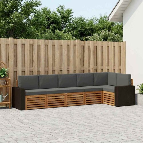 Set vanjskih sofa 6 kom. Prirodna i antracit Poliester Bijela 310 x 132,5 x 73 cm Cene