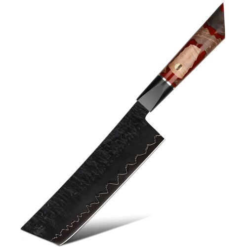 IZMAEL Damaskast kuhinjski nož EN-37393 - Nakiri / Rdeča / Rjava Cene