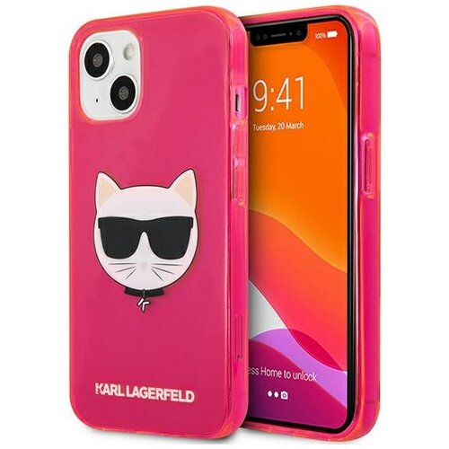 Karl Lagerfeld Originalen ovitek KLHCP13SCHTRP za iPhone 13 Mini pink silikonska zaščita - Choupetts head Cene