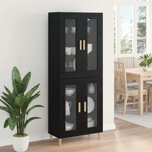  Highboard Crni hrast 69,5 x 34 x 180 cm Konstruirano drvo Slike