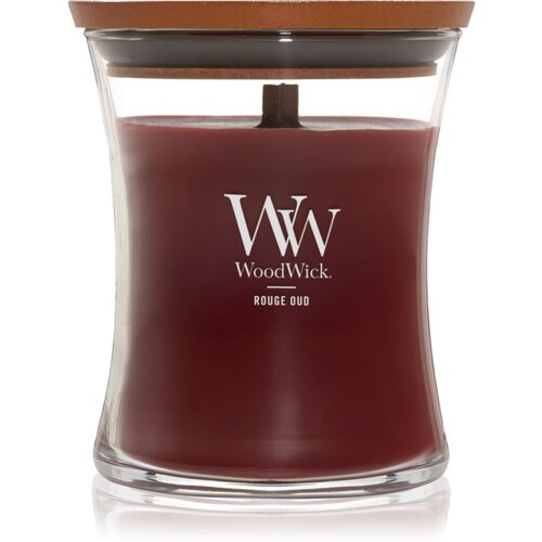 WoodWick Rouge Oud mirisna svijeća s drvenim fitiljem 275 g Slike