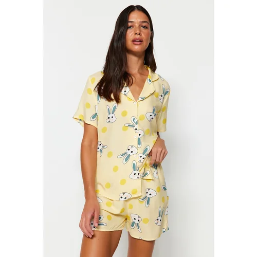 Trendyol Pajama Set - Yellow - Graphic