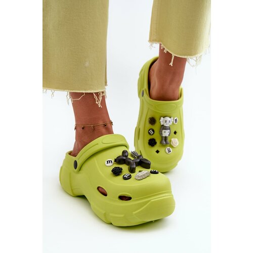 Kesi Women's foam lightweight slippers with solid sole, lime Matirra Slike