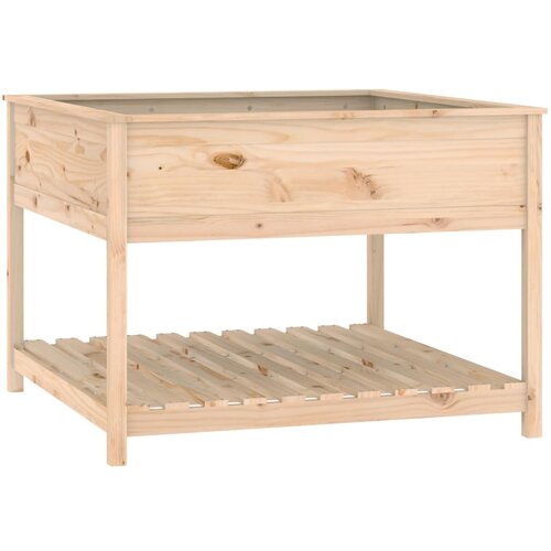 Maison Chic Visoka greda - Greda - Cvetlični Lonec s polico 111,5x111,5x81 cm trdna borovina, (21789335) Cene