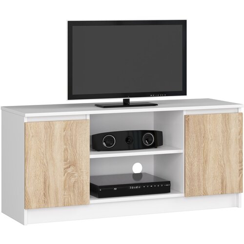 AKORD RTV KABINET 120 cm 2D 1P BELO / SONOMA, (21713923) Cene