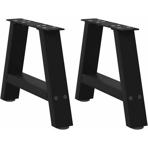 VidaXL noge kavne mizice a-oblika 2 kosa črna 50x(30-31) cm jeklo Slike