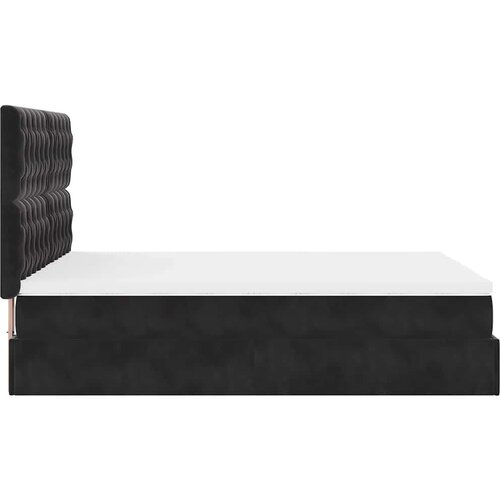 VidaXL Otomanski krevet s madracima&amp;amp;LED crni 140x190 cm bar&amp;scaron;unasti Slike