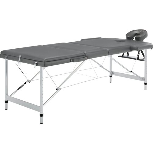 MASAŽNI STOL s 3 zone i aluminijskim okvirom antracit 186x68 cm Slike