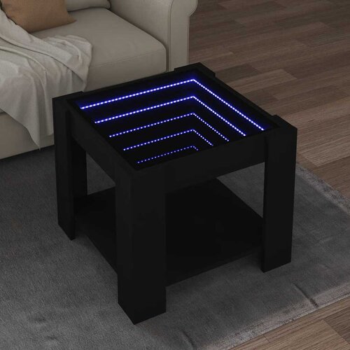  Stolić za kavu LED crni 53x53x45 cm od konstruiranog drva Slike