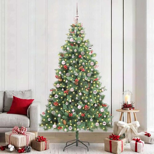  Umestno božično drevo z LED lučmi Zelena 240 cm PVC in kovina, (5000067685) Cene