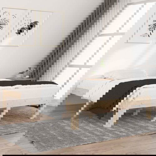 The Living Store Posteljni okvir iz trdne borovine 120x200 cm - Posteljni Okvir, (21525375) Slike