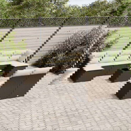 vidaXL 10-dijelni set vrtnih sofa od poliratana s jastucima smeđi Cijene