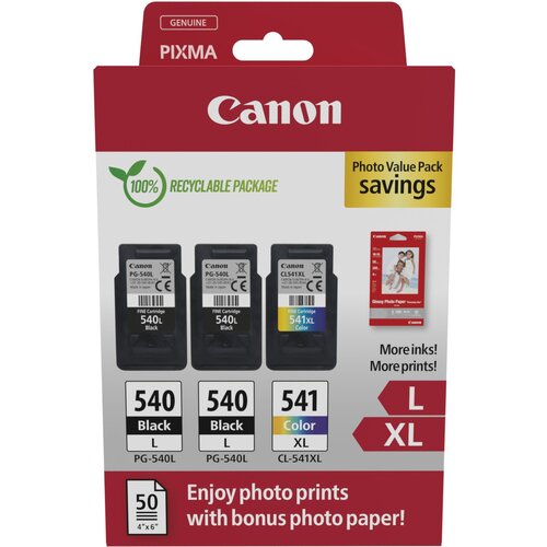 Canon Tinte PG-540L/CL-541XL 5224B015 3er Multipack (2xBK/Colot) inkl. Fotopapier" Cijene