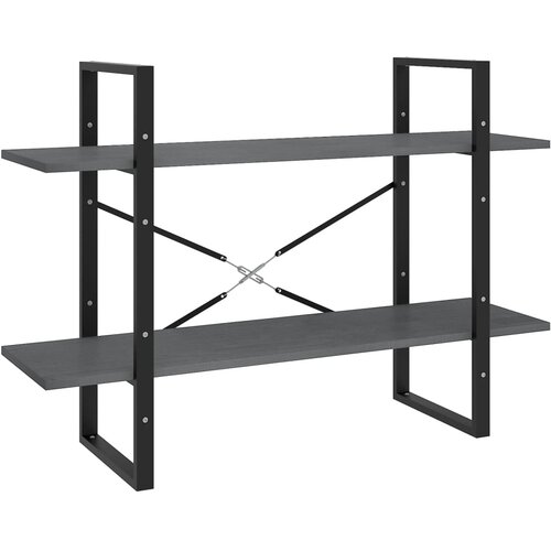 Maison Chic Knjižna omara - Knjižni regal 2-nadstropna siva 100x30x70 cm trdna borovina, (21725447) Slike