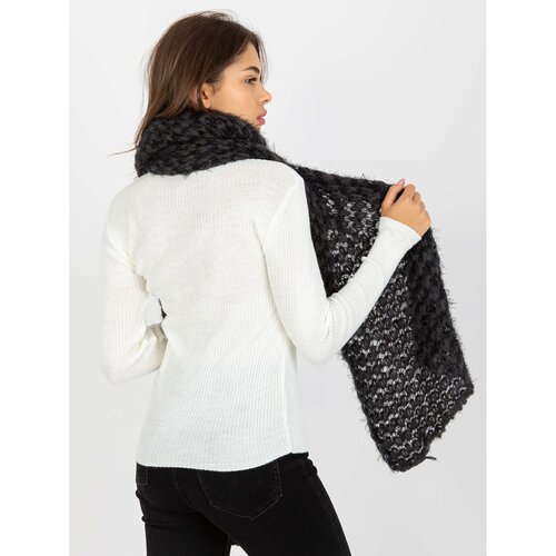 Fashion Hunters Women's dark gray and black winter scarf Slike