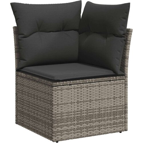 VidaXL 6-dijelni set vrtnih sofa od poliratana s jastucima sivi Slike