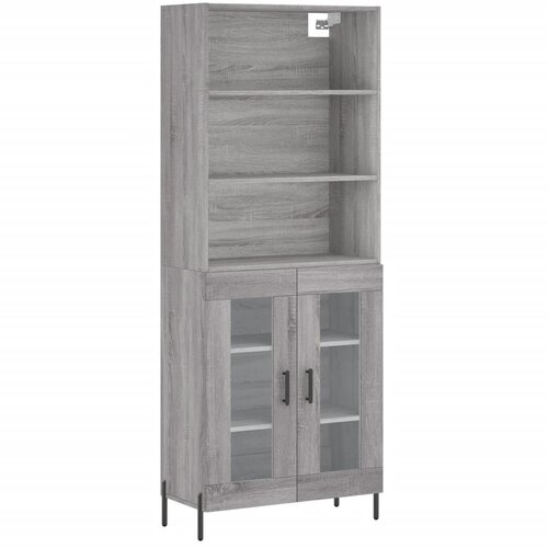 Maison Chic Visoka Komoda - Predalnik siva sonoma 69,5x34x180 cm inženirski les, (21721718) Slike