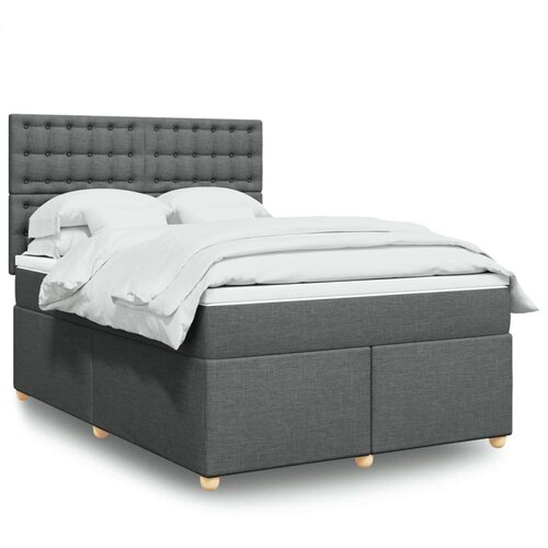 VidaXL Okvir kreveta s oprugama i madrac svjetlosivi 140x200cm tkanina Slike