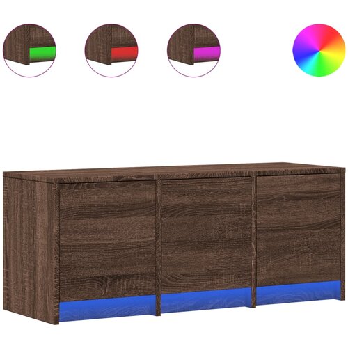 Maison Chic TV omarica - TV stojalo - Televizijska omarica LED rjavi hrast 97x34x40 cm inženirski les, (21701526) Cene
