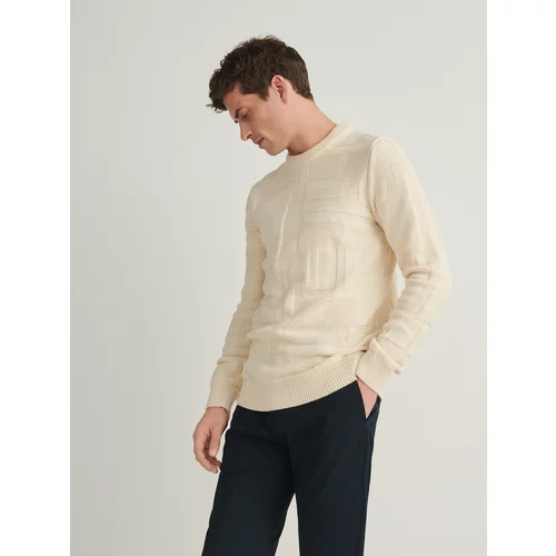 Reserved - Džemper od teksturiranog pletiva - bež