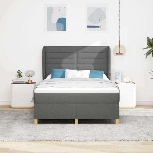  Podna opruga s madracem Tamno siva 90x190 cm Tamno siva tkanina - Tamno siva 140 x 190 cm Dizajn linija Slike
