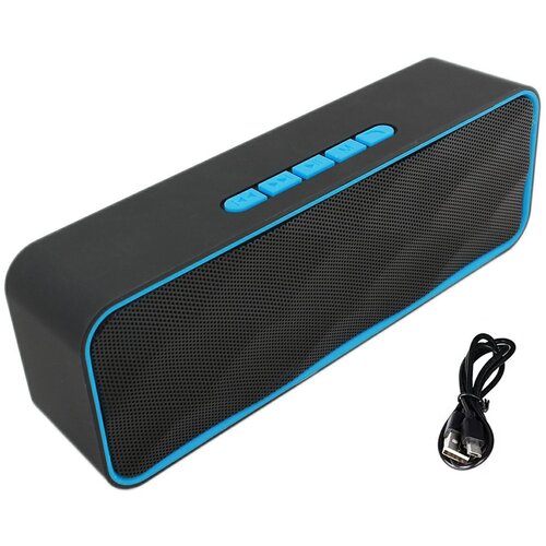  Bluetooth baterijski zvučnik bežični USB FM radio plavi Slike