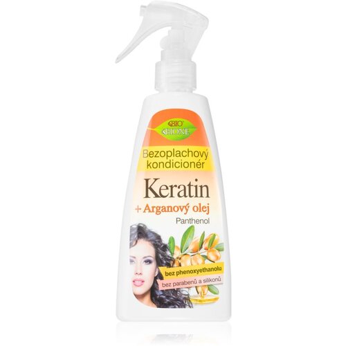 Bione Cosmetics Keratin + Argan balzam brez spiranja v pr&amp;scaron;ilu 260 ml Slike