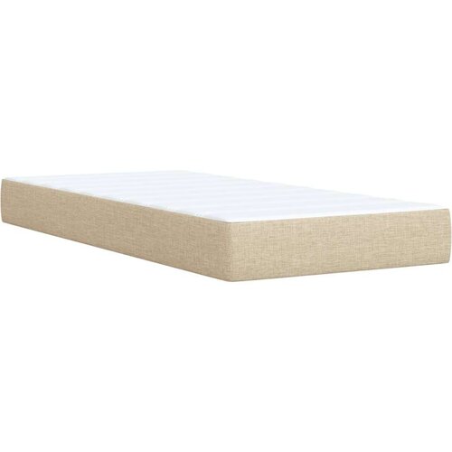 VidaXL Krevet s oprugama i madracem krem 90 x 200 cm od tkanine Slike