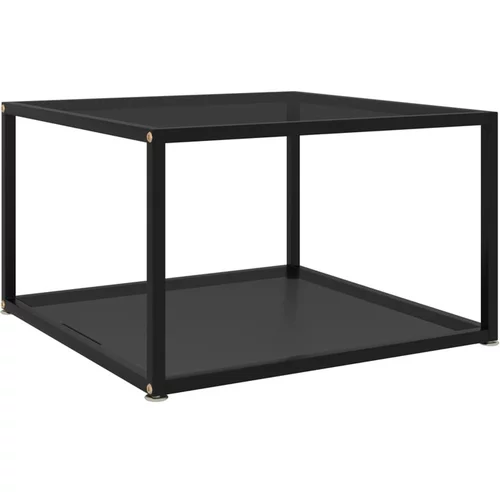  Klubska mizica črna 60x60x35 cm kaljeno steklo