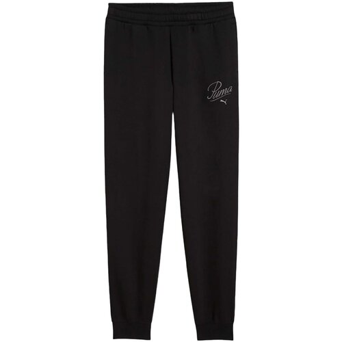 Puma Spodnji deli trenirke Ess Script Sweatpants Fl G Črna Slike