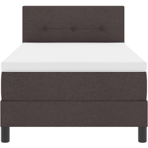 Box Spring Krevet s Madracem Tamno Smeđi 90x190 cm Tkanina Slike