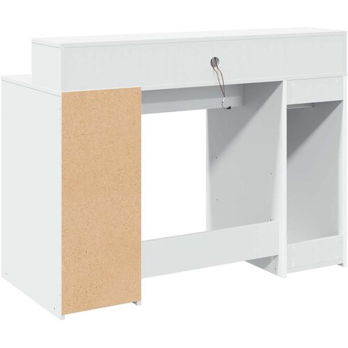  Radni stol LED bijeli 120 x 55 x 91 cm od konstruiranog drva Slike