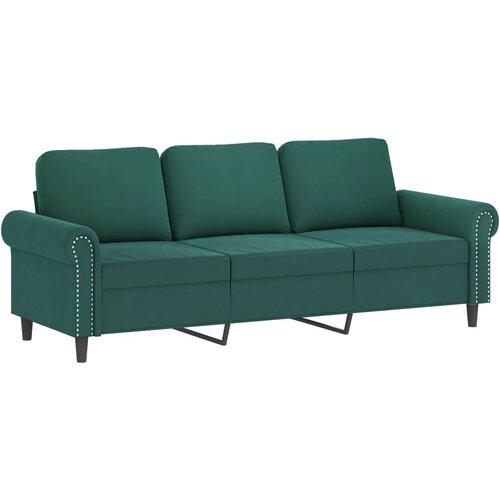  3-dijelni set sofa s jastucima tamnozeleni bar&amp;scaron;unasti Slike
