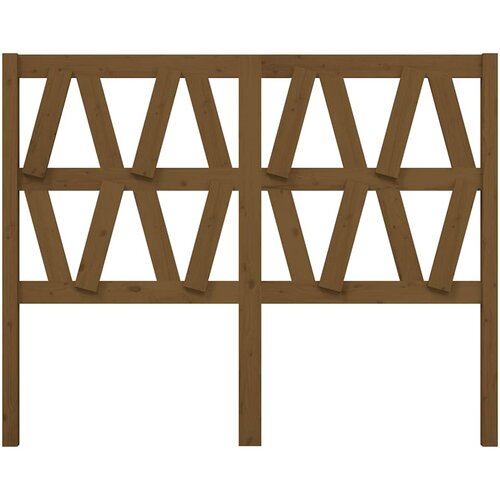  Uzglavlje za krevet boja meda 126 x 4 x 100 cm masivna borovina Slike