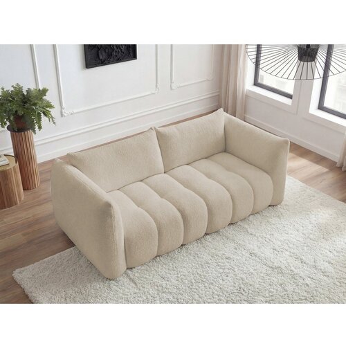 Bobochic Paris Bež sedežna garnitura iz tkanine boucl&amp;eacute; 234 cm Azra &amp;ndash; Slike