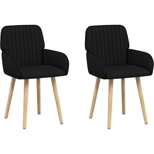 vidaXL Jedilni stoli 2 pcs Blago Črna 56,5 x 50 x 87,5 cm, (5000296629) Cene
