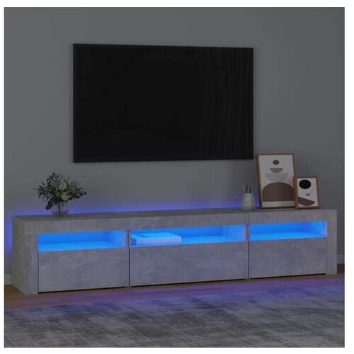  TV omarica z LED lučkami betonsko siva 195x35x40 cm Cene