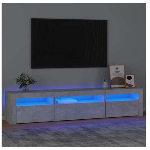  TV ormarić s LED svjetlima siva boja betona 195x35x40 cm Cene