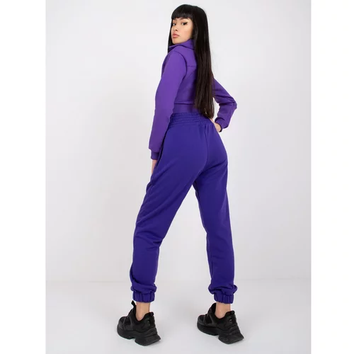 Fashion Hunters RUE PARIS dark purple sweatpants with pockets