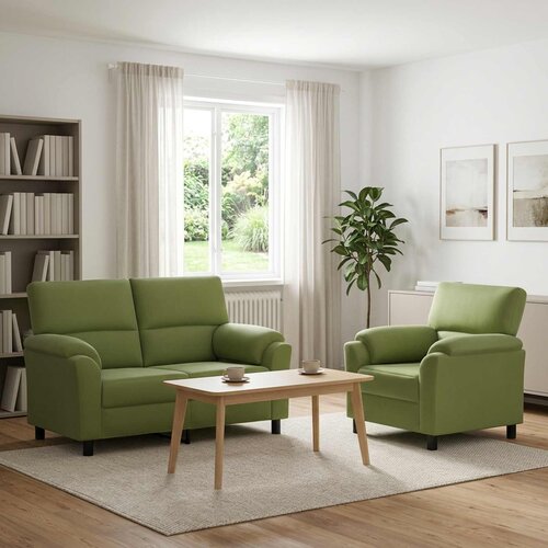  Set sofe 2 pcs Svijetlo zelena Baršun Cene