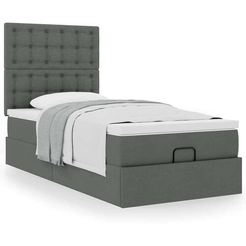 vidaXL otomanski okvir kreveta s madraca tamnosivi 80x200cm od tkanine Cene