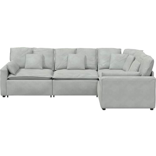  Modularna sofa s jastucima, bar&amp;scaron;unasta, svijetlosiva Slike