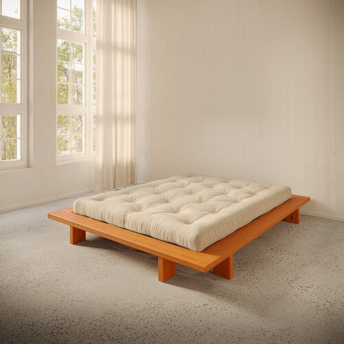 Karup Design Narančasti bračni krevet od masivnog bora bez uzglavlja s podnicom 180x200 cm Japan &amp;ndash; Slike