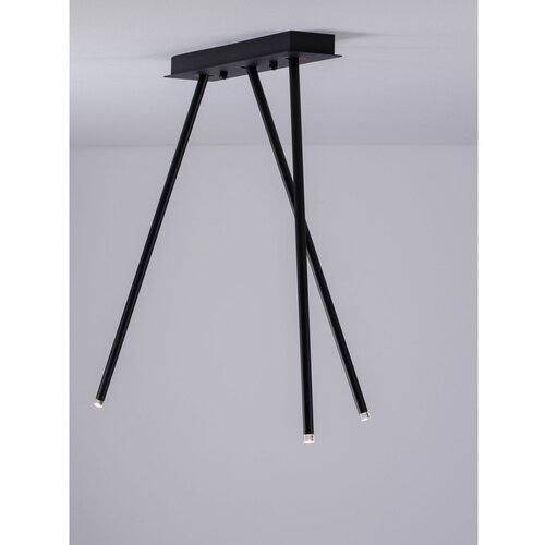 Nova Luce Mat črna aluminijasta LED stropna svetilka z upogljivo konstrukcijo 10x45 cm Stilvi &amp;ndash; Slike