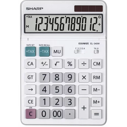 Sharp Komercialni kalkulator EL340W, bel - svetleč
