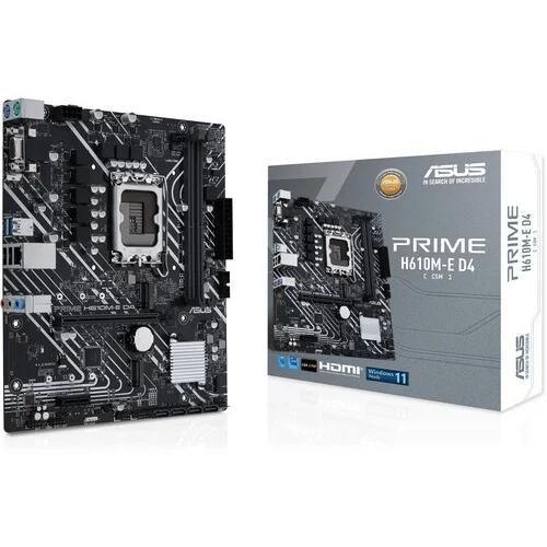 Asus PRIME H610M-E-CSM LGA1700 mATX osnovna plošča - Intel H610, 2xDDR5, 2xM.2, 4xSATA, 1Gb LAN, 1xD-SUB(VGA), 1xDP, 1xHDMI, Aura Sync - 90MB1G10-M0EAYC