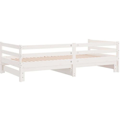 VidaXL Dnevni ležaj na izvlačenje bijeli od borovine 2 x (90 x 200) cm Slike