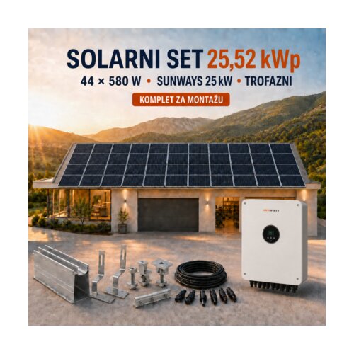  SOLARNI SET 25,52 kWp &amp;ndash; TONGWEI 580 W + SUNWAYS 25 kW Slike