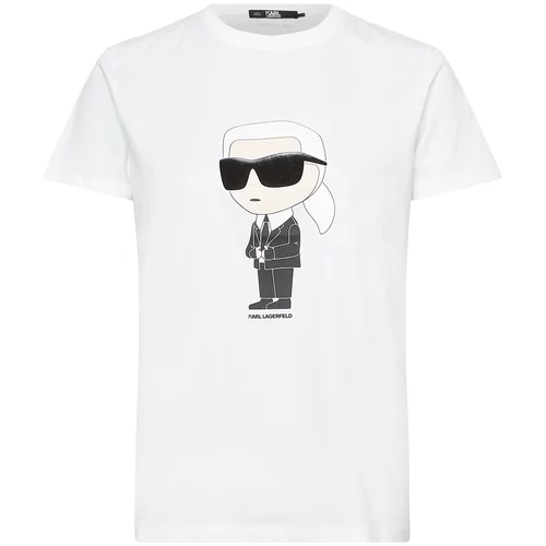 Karl Lagerfeld Majica 'Ikonik 2.0' boja pijeska / crna / prljavo bijela